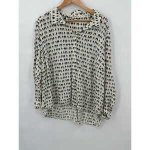 Jane And Delancy Bird Blouse Womens Plus 3X Flowy Silky Buttons Career Office